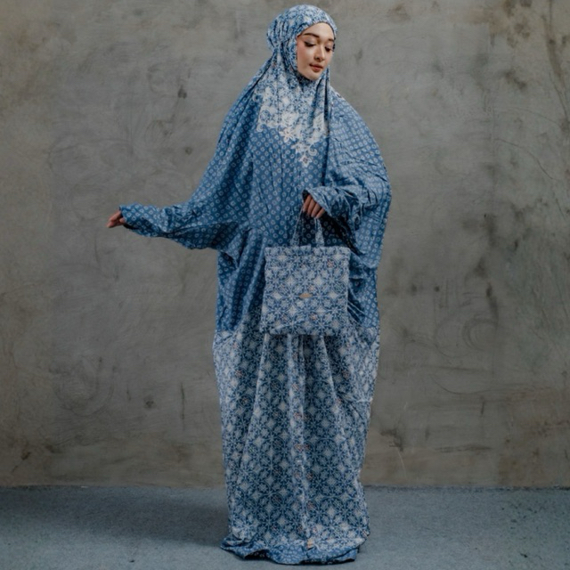 Mukena Qonita | Mukena Batik Rayon Santung | Adem dan Ringan | Free Pouch Cantik | Ukuran Jumbo | BA