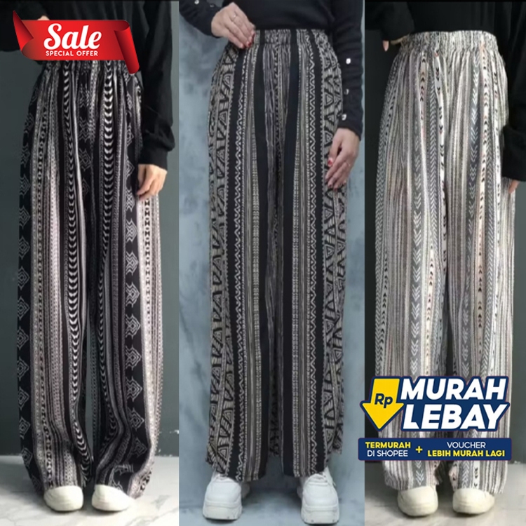 (PROMO) Celana Katun Rayon Hommy Motif Remaja Kekinian Terlaris All Size Jumbo/ Celana Kulot Katun R