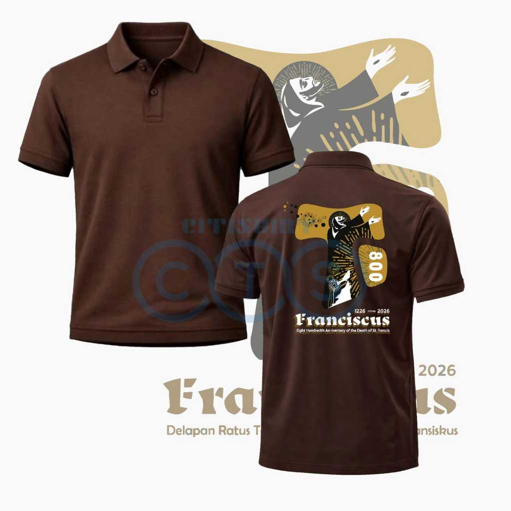 SERAGAM BAJU KERAH ST FRANCIS 800TAHUN YUBILEUM 2026 JUBILEE FRANCISCAN YUBELIUM PEZIARAH  PENGHARAP