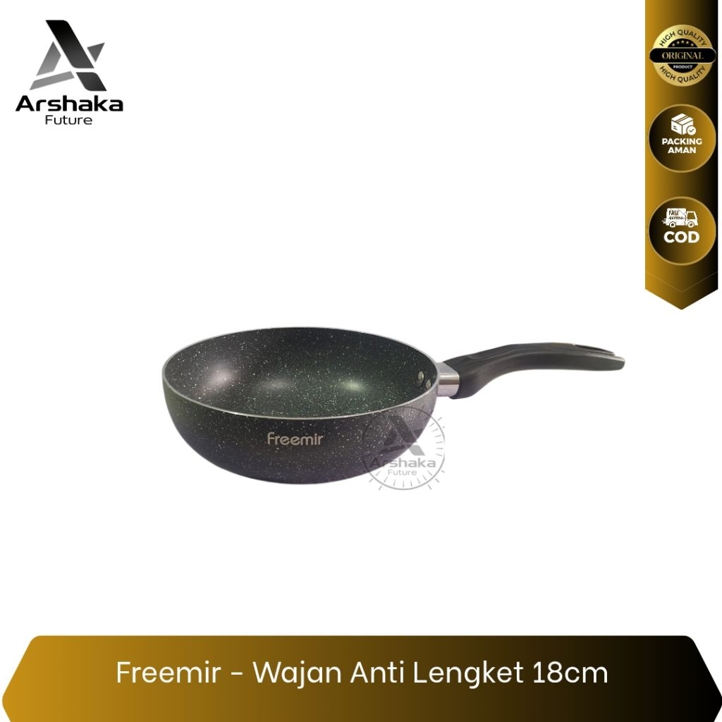 Freemir - Wajan Anti Lengket 18cm, Wajan anti lengket bahan tebal, Wajan serbaguna