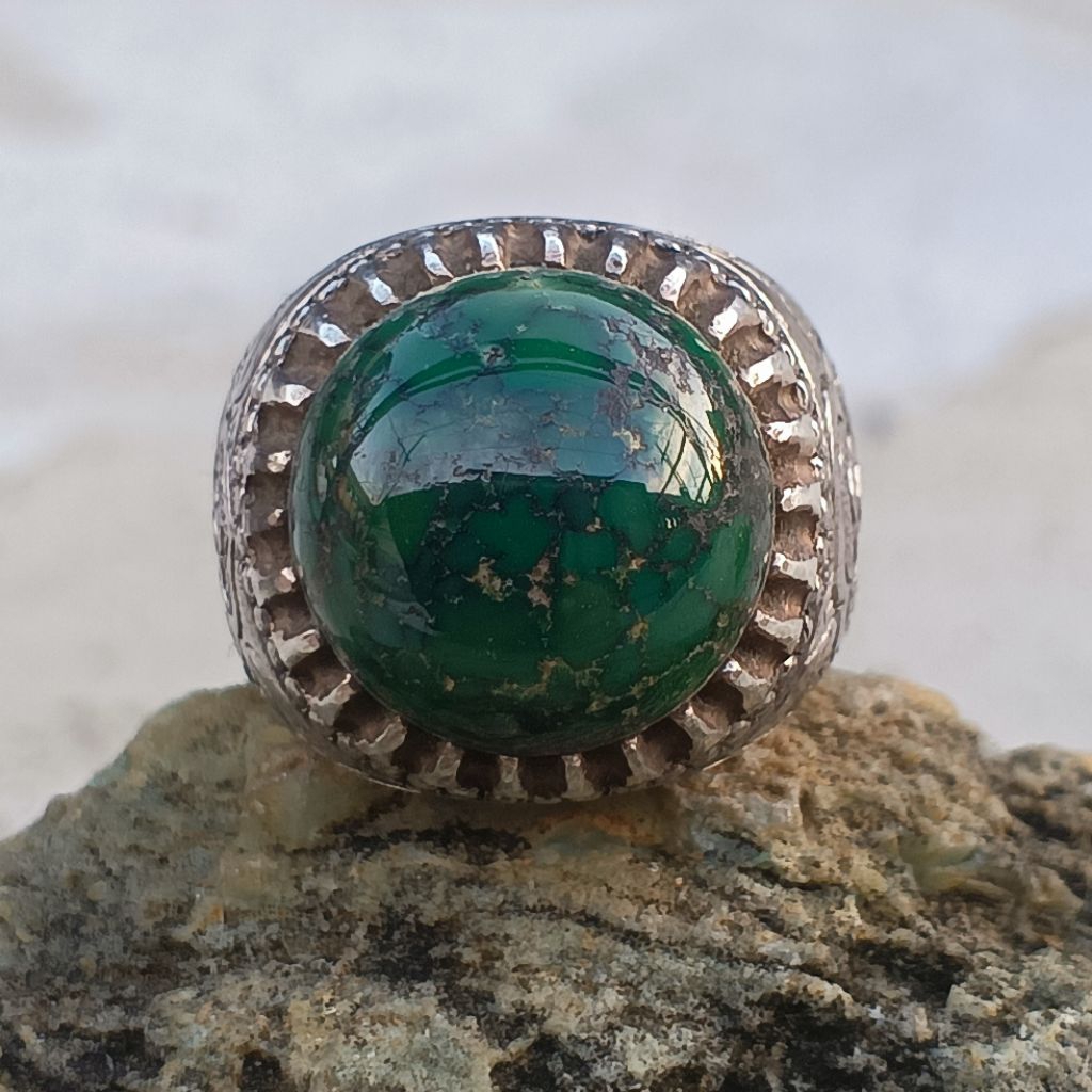 pirus hijau Hubei ring perak lawasan