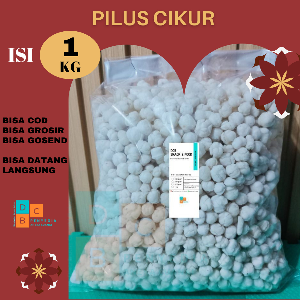 Pilus Cikur Sari Rasa Kiloan 1Kg Pilus Kencur Renyah Pilus Suki - Toping Seblak - Baso Aci - Bakso
