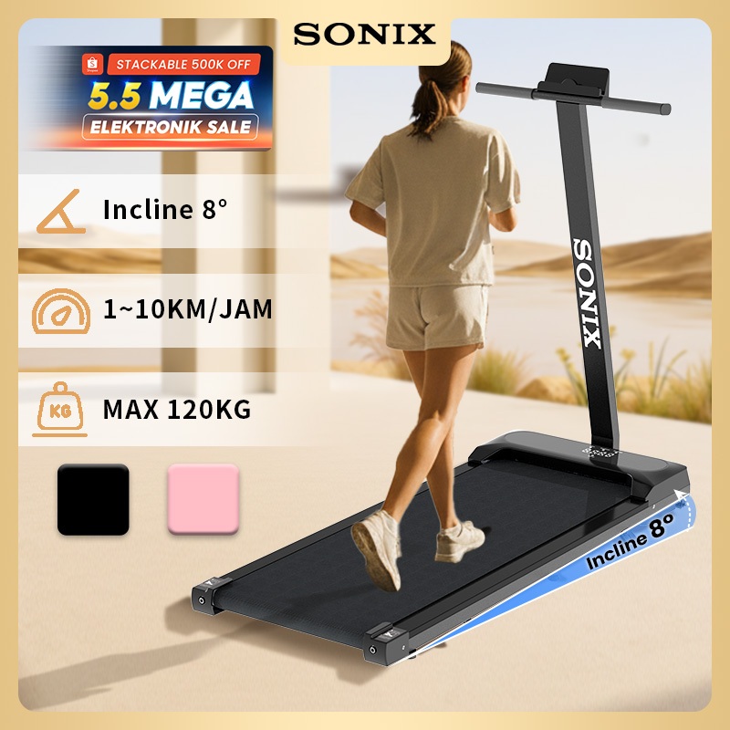 Sonix Treadmill Incline T Model Sport Treadmill Sudut 8 Sudut Electric Low Watt Dapat Dilipat Runnin