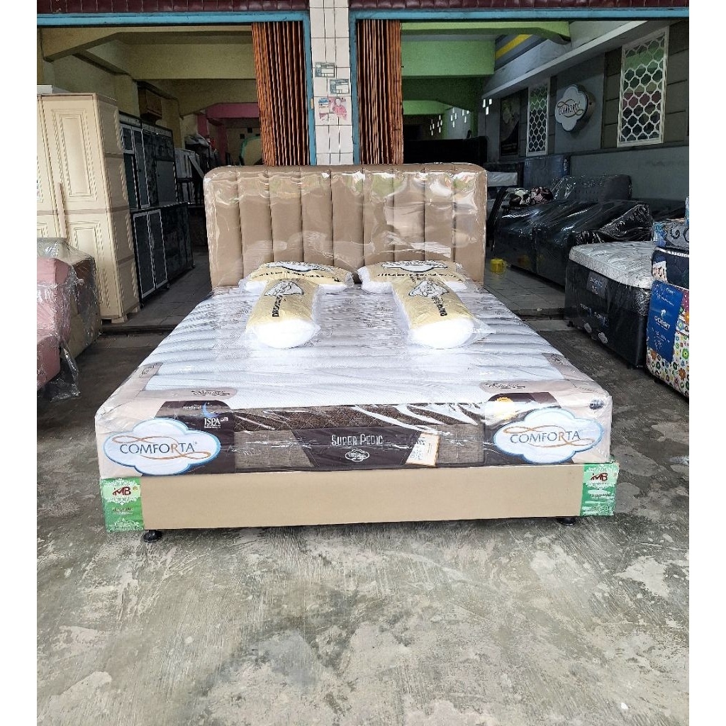 spring bed Comforta super pedic no nomor 1 king 180x200 160x200 120x200 orthopedic keras tulang pung