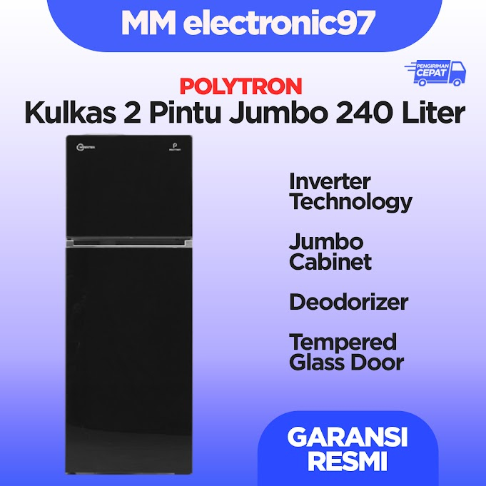 Kulkas Polytron 2 pintu Inverter 240 ltr  PRW25VX PRW-25VX