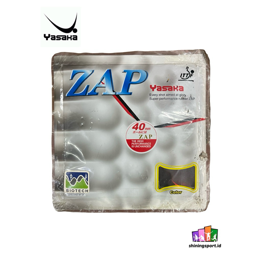 Karet Bet Pingpong Tennis Meja Standar ITTF Yasaka ZAP Bahan Tebal Hitam
