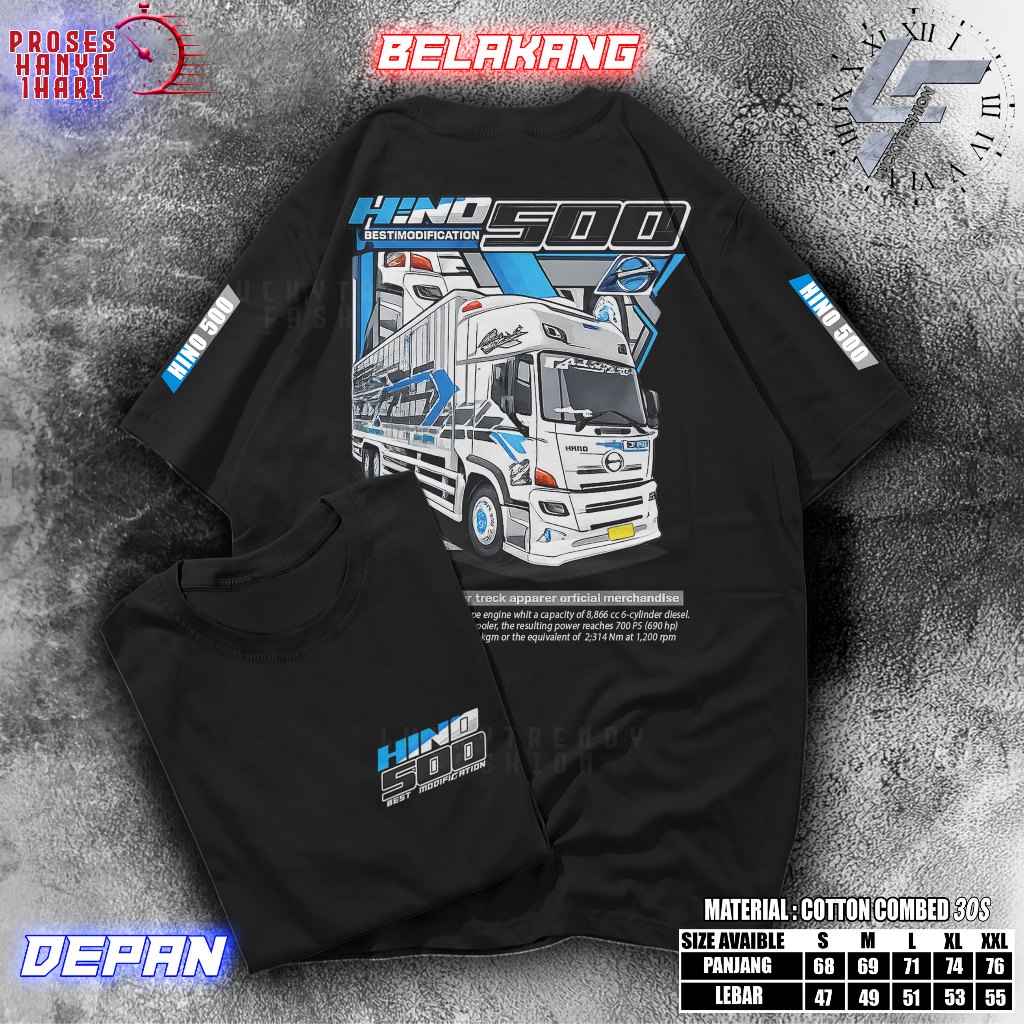 RFR069 - kaos truk hino 500/kaos truk terlaris/kaos truk terbaru