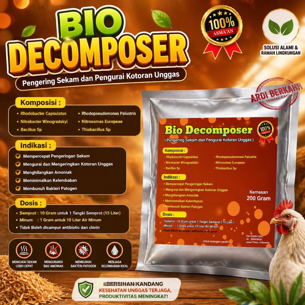PENGERING SEKAM Bio Decomposer-Pengurai Kotoran Unggas