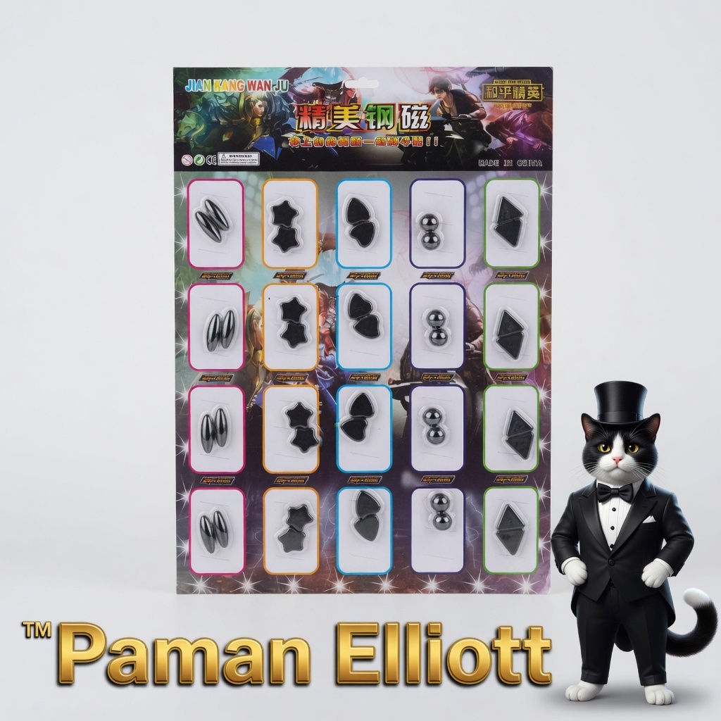 Mainan anak magnet motif campur magnet bintang bulat isi 20 papanan