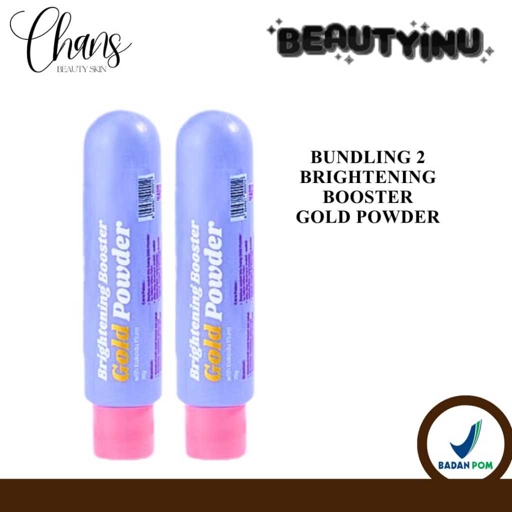 [BUNDLING 2 PCS] Beautyinu Brightening Gold Powder isi 25gr BPOM | Serbuk Pemutih Badan & Wajah 25 G