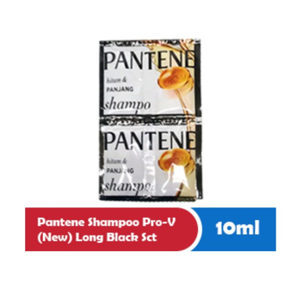 Shampo Pantene Sachet Hitam Glow - 12 Sachet, Perlindungan Rambut Hitam Alami, Nutrisi Rambut Rusak