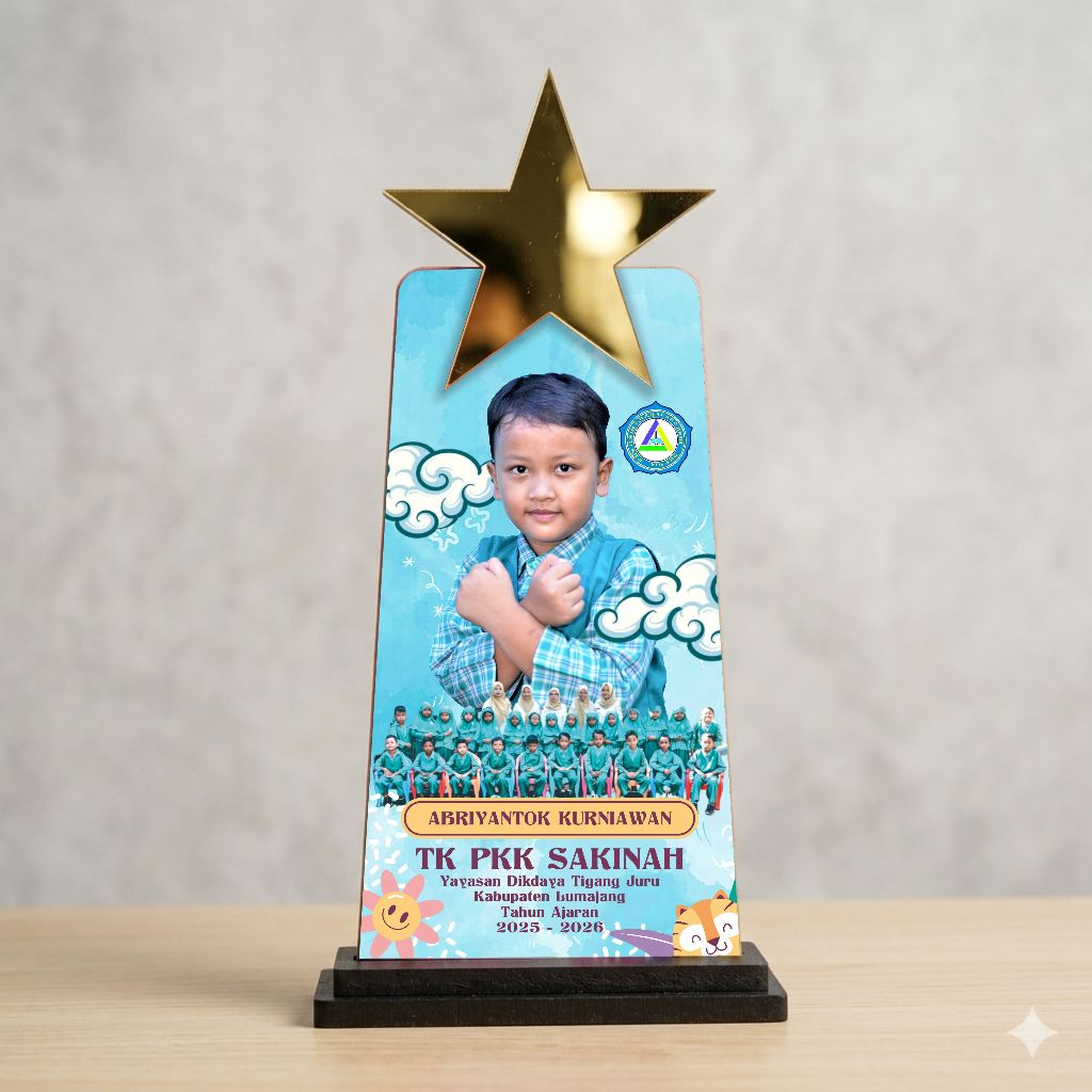 Trophy wisuda custom | Piala wisuda berfoto | Vandel wisuda TK PAUD