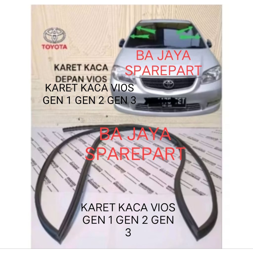 KARET KACA BESAR DEPAN TOYOTA VIOS GEN 1 GEN 2 GEN 3 ORIGINAL