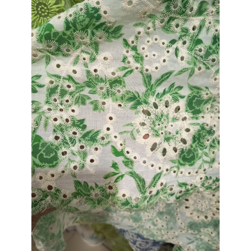 kain katun bordir bolong/ PER,5meter/katun bolong/chiffon yoryu bordir/kain meteran