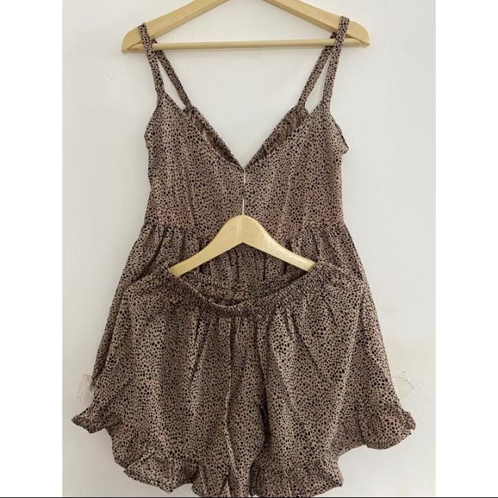 SETELAN TANKTOP PENDEK MOTIF
