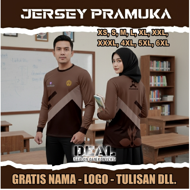 jersey pramuka 03 kaos pramuka printing custom gratis nama logo tulisan dll