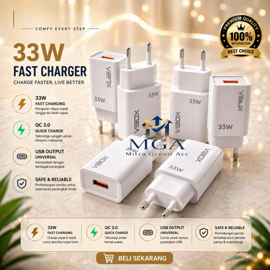 MGA - Adaptor 33W Vibox CX-33 Batok Casan Kompatibel Semua HP Android IP Cam Cctv