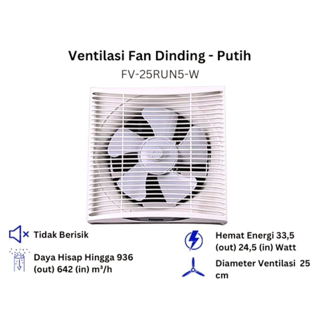 Exhaust Fan Panasonic FV-25RUN5 10" / FV25RUN Kipas Angin Hisap Dinding 10 inch