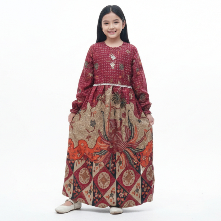 Baju Gamis Batik Anak Perempuan Umur 3 - 10 tahun