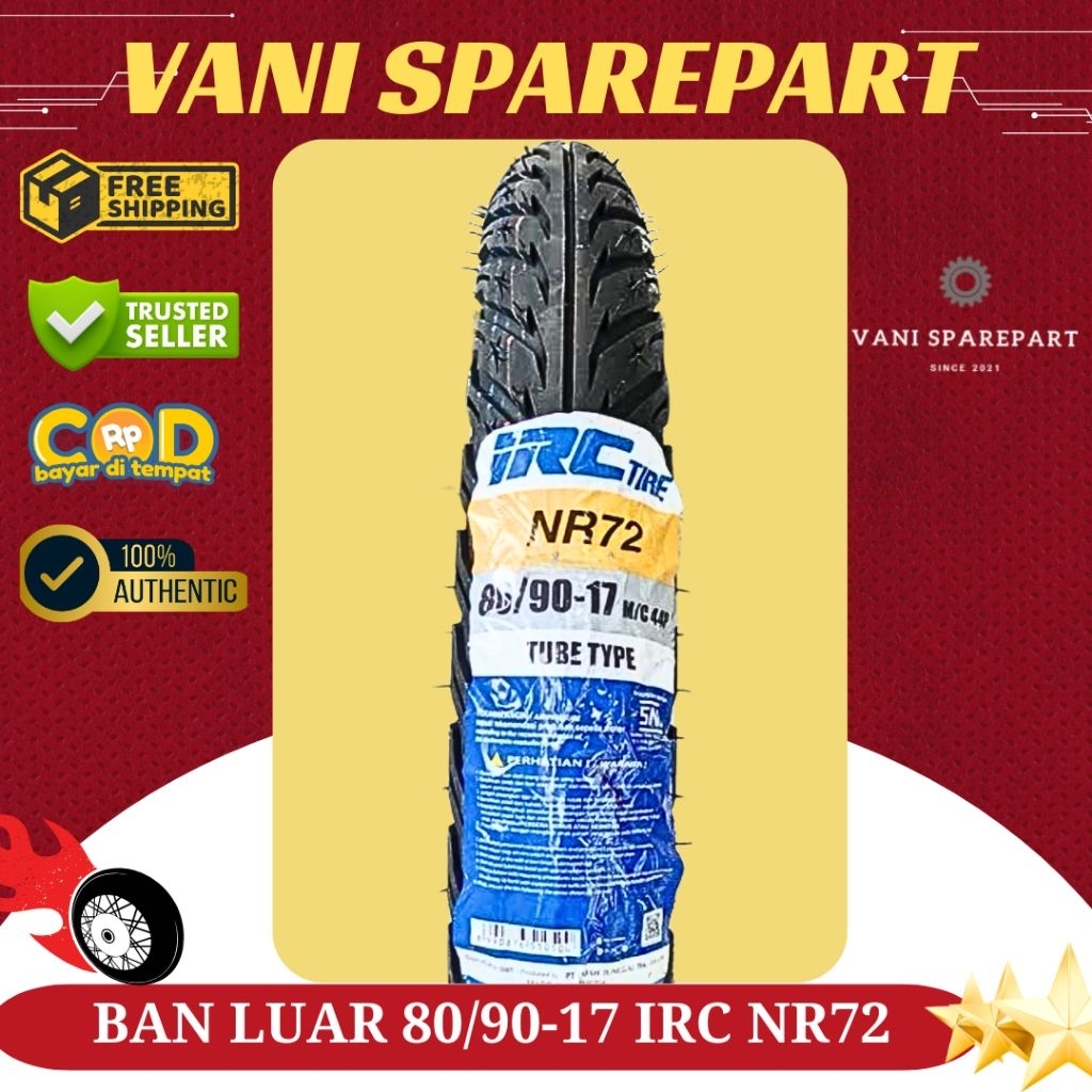 BAN LUAR 80/90-17 IRC TUBE TYPE