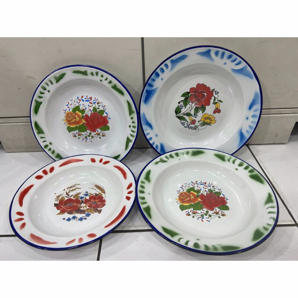 PIRING SENG ENAMEL JADUL - PIRING SENG KEMBANG JADUL