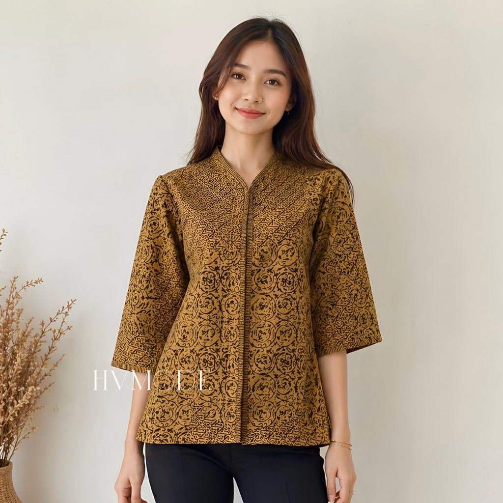 BLOUSE BATIK -ATASAN BATIK WANITA - BATIK TRIKOT -  BATIK PREMIUM