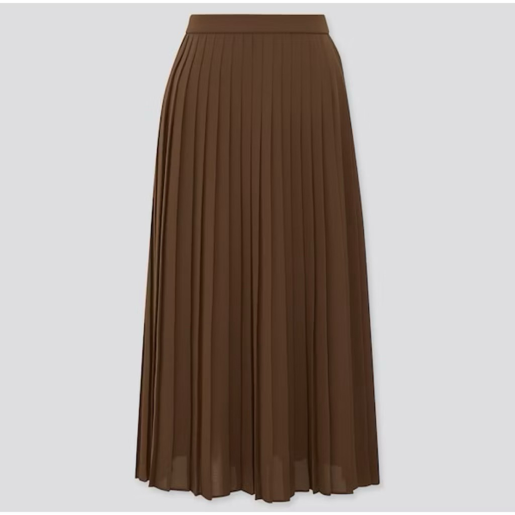 Rok Uniqlo plisket rapi (Mahogany)