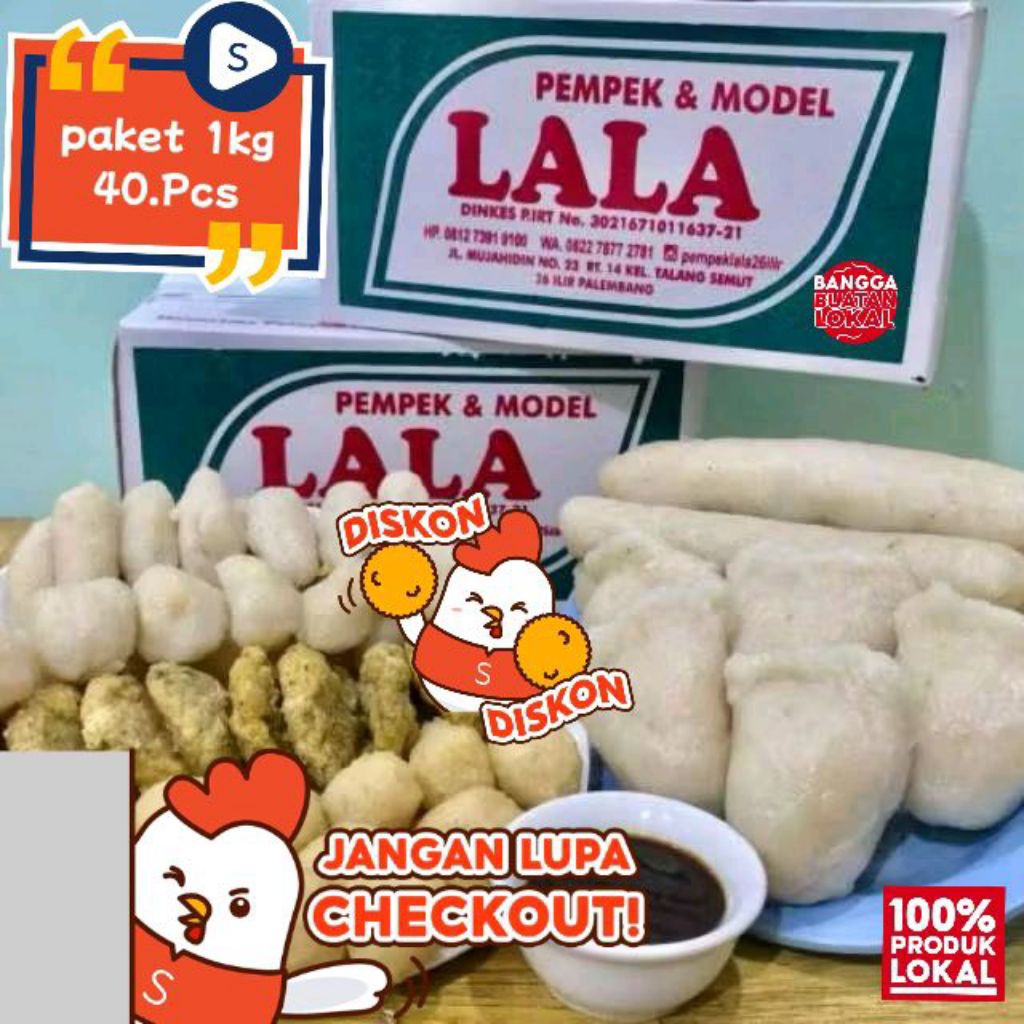 Pempek Lala Palembang Cuko Asli (40.PCS campur)