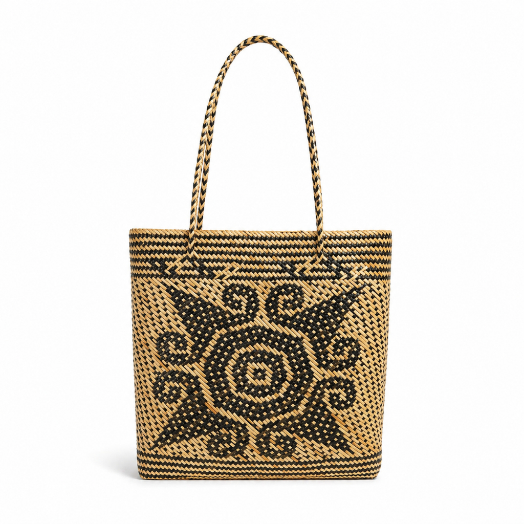 Tas Anyaman Rotan Motif Dayak | Tote Bag Etnik Kalimantan Handmade Unisex
