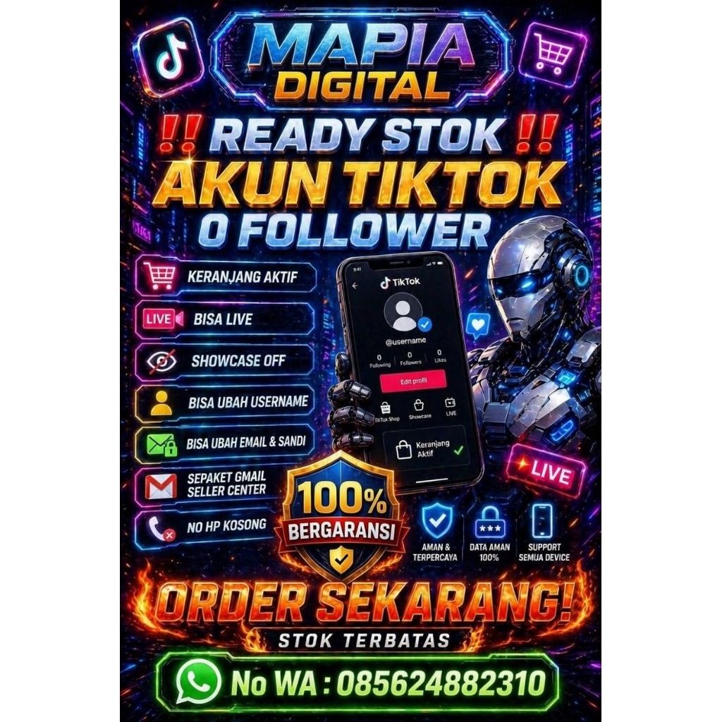 Akun TikTok Fresh 0 Followers Keranjang Aktif & Bisa Live