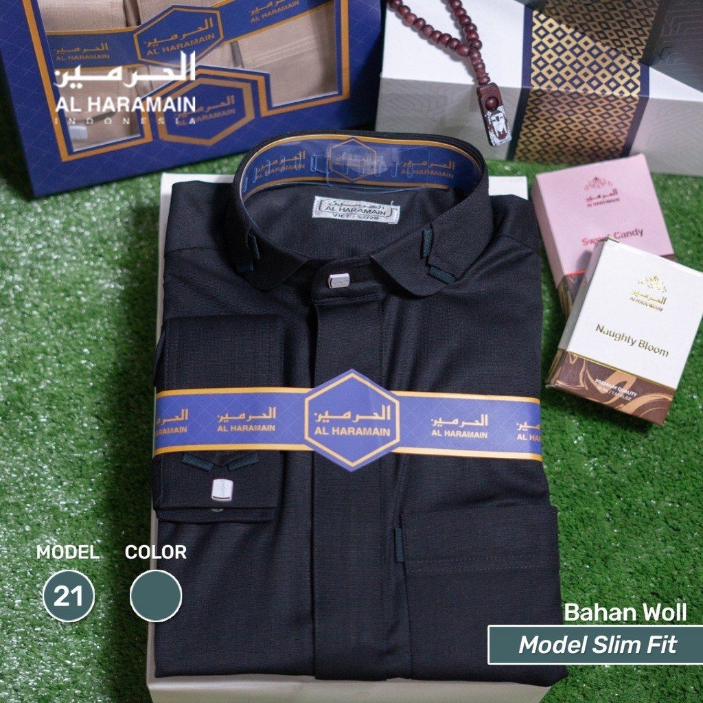 Haramain Woll 21 Premium Manset Remaja - Gamis Pria Premium Al-haramain Remaja Wol