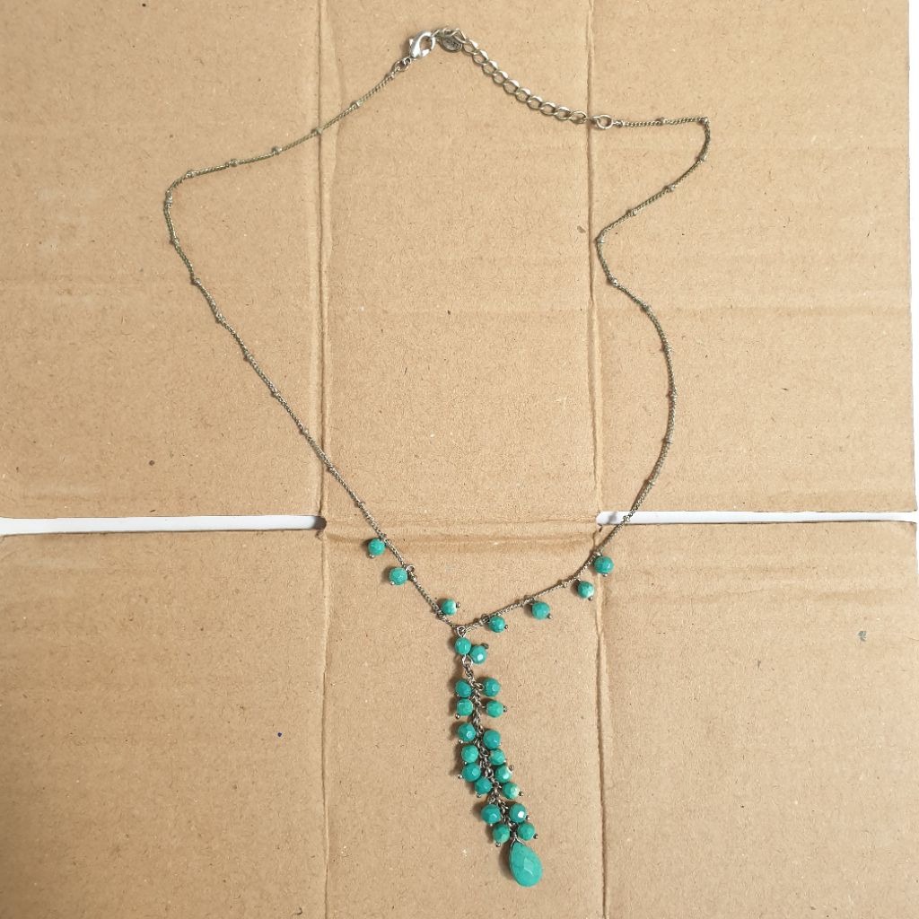 Kalung Manik-Manik Hijau Tosca Unik - Aksesoris Perhiasan Wanita