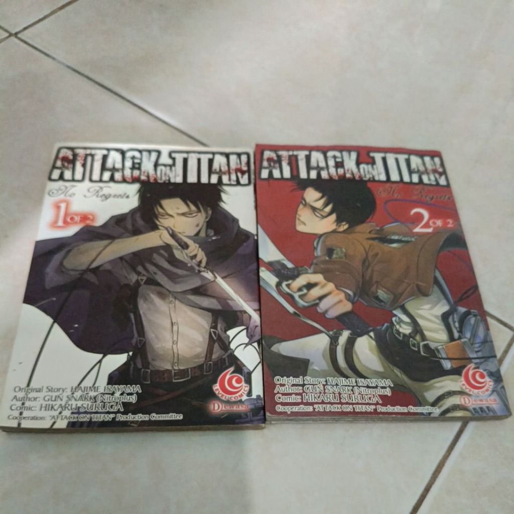 kOmik attack on Titan no regrets full set tamat 1-2 original level comics