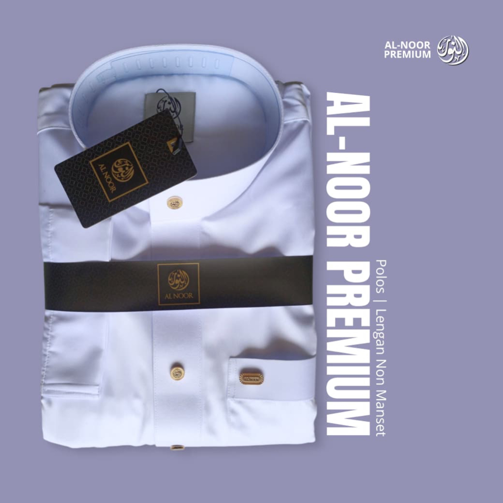 JUBAH PRIA AL NOOR POLYSTER KANCING BULAT PREMIUM LENGAN NON MANSET