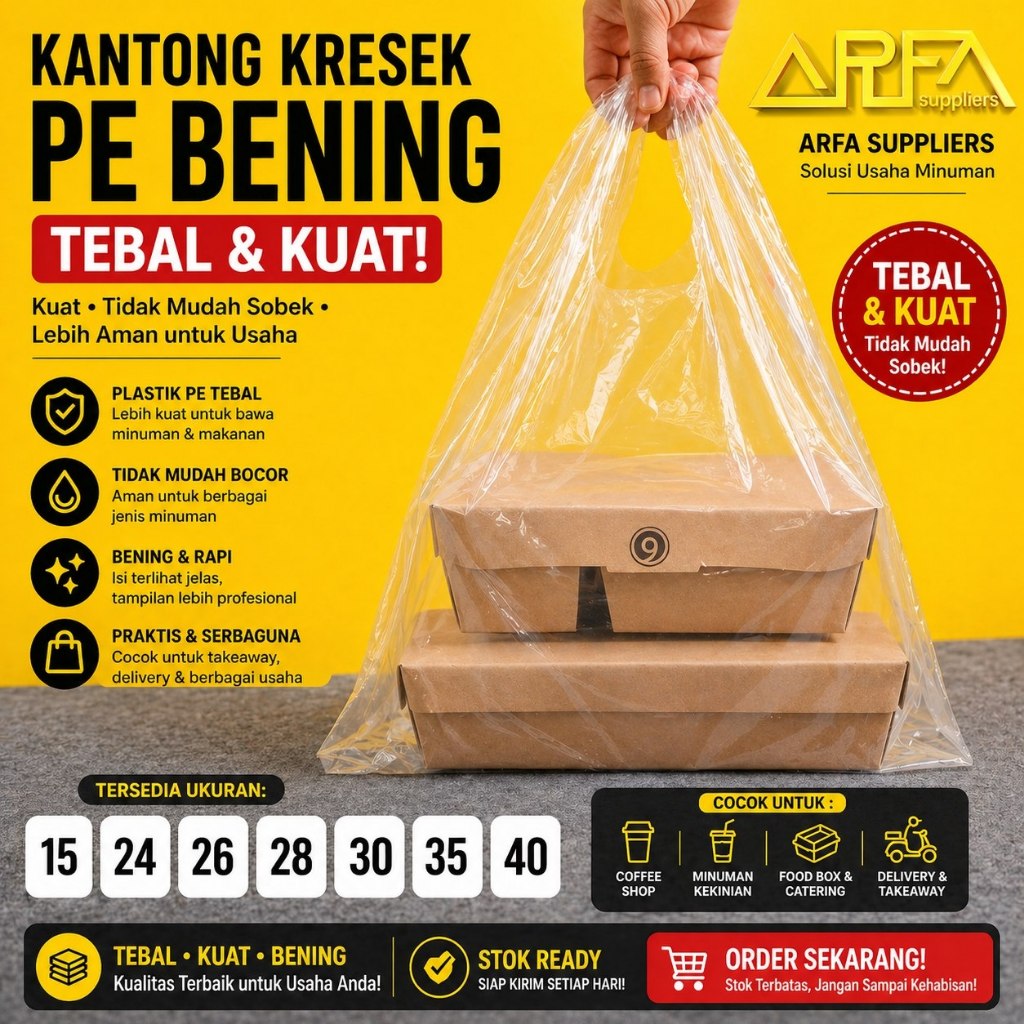 Plastik kresek PE bening
