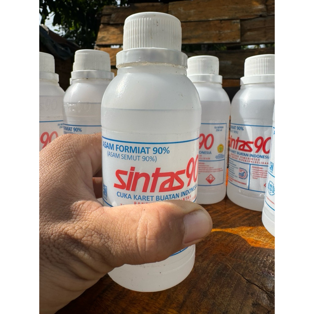 Cuka Getah / asam semut/ asam formiat/ pembeku getah karet SINTAS 90 250ML