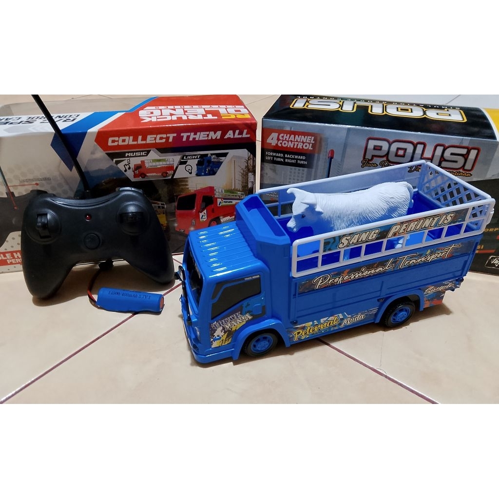 1117 mainan anak mobil truk oleng RC remote control angkut hewan JSP T-16