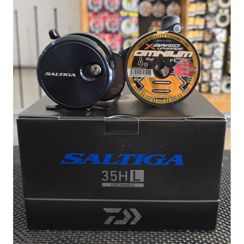 DAIWA SALTIGA 35HL SET LENGKAP PE 4 YGK OMNIUM 500M