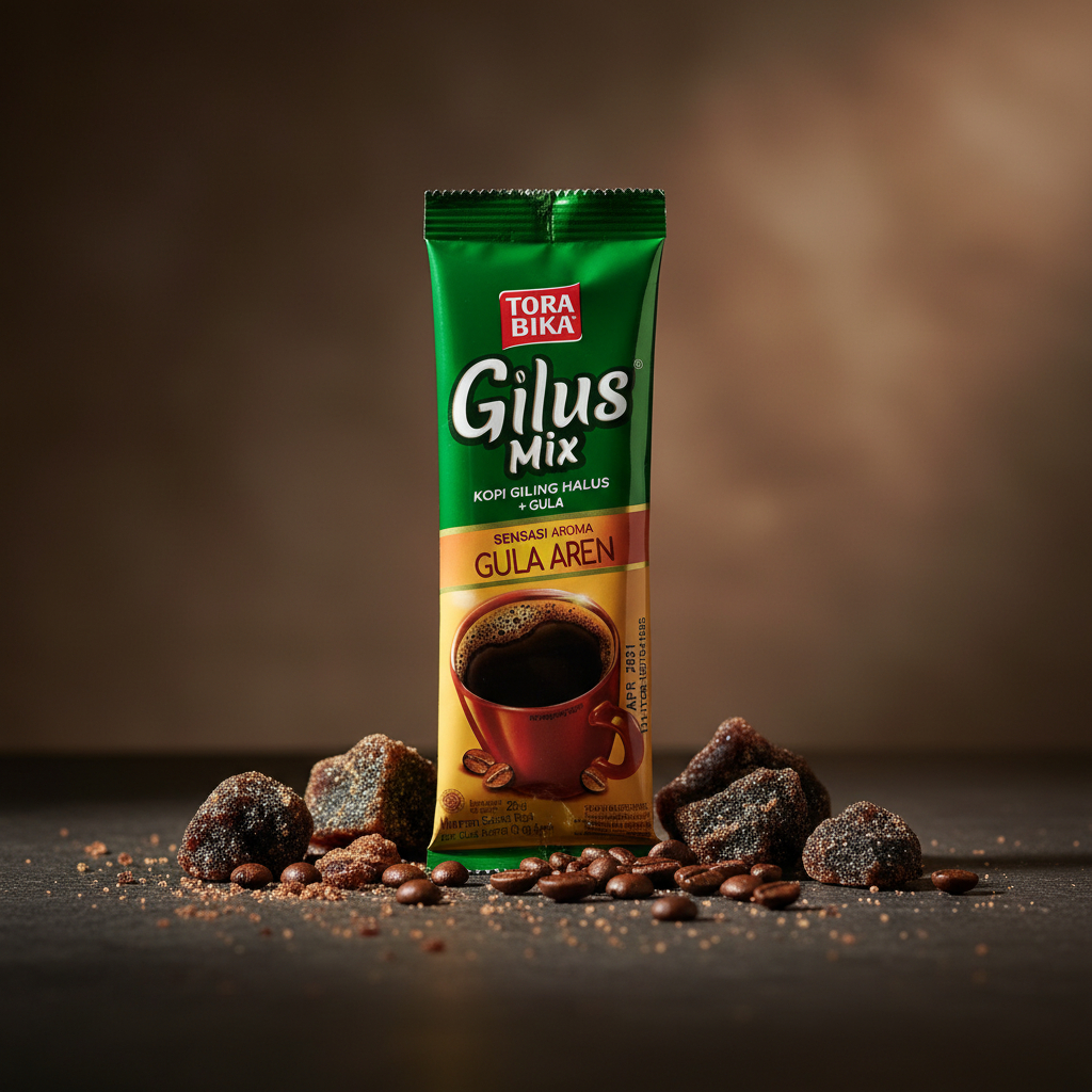 Kopi Gilus Mix Torabika Gula Aren 23gr - Sensasi Gula Aren, Nikmat Panas atau Dingin