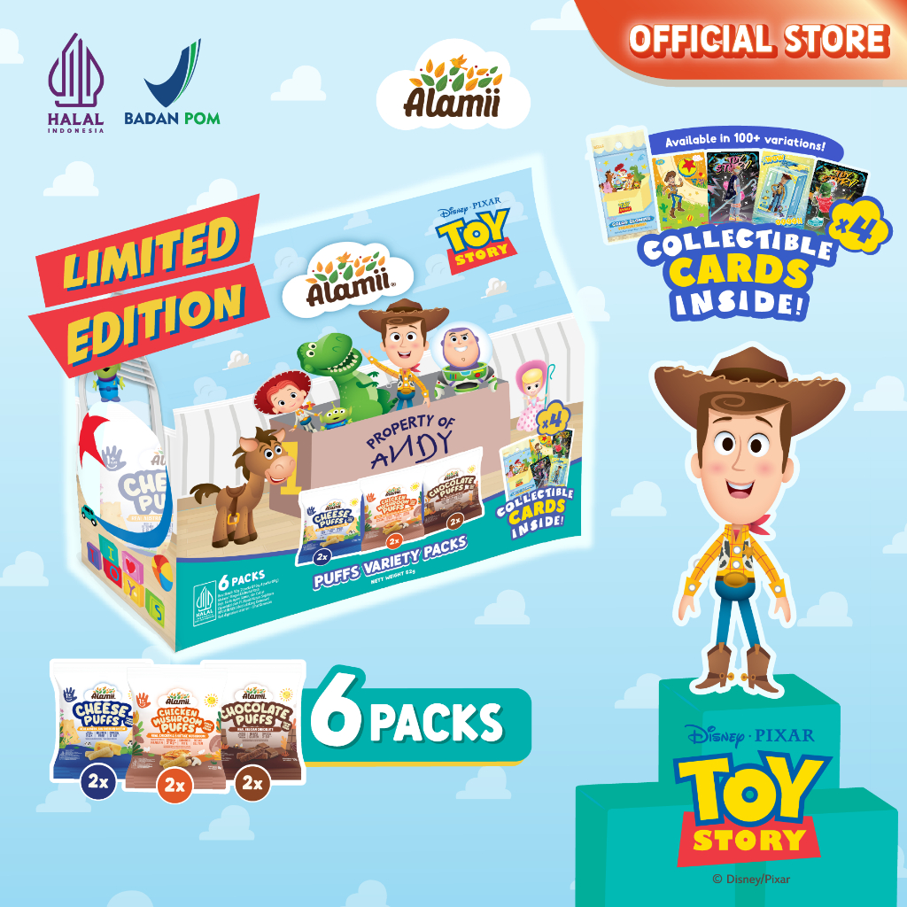 Alamii Puffs - Disney Toy Story - Variety Pack isi 6 - Limited Edition Bonus 4pcs Toy Story Collecti