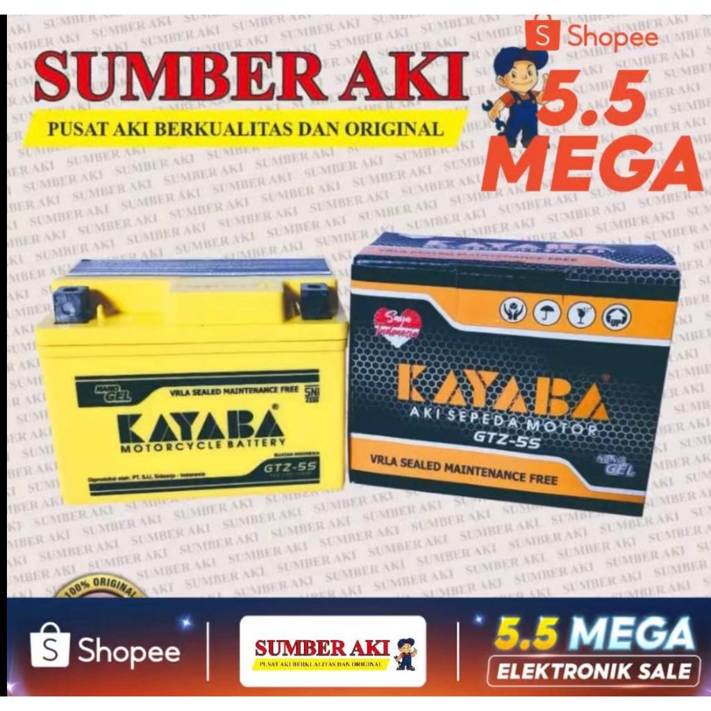 Aki Motor VARIO 110 KAYABA GTZ5S Aki Kering