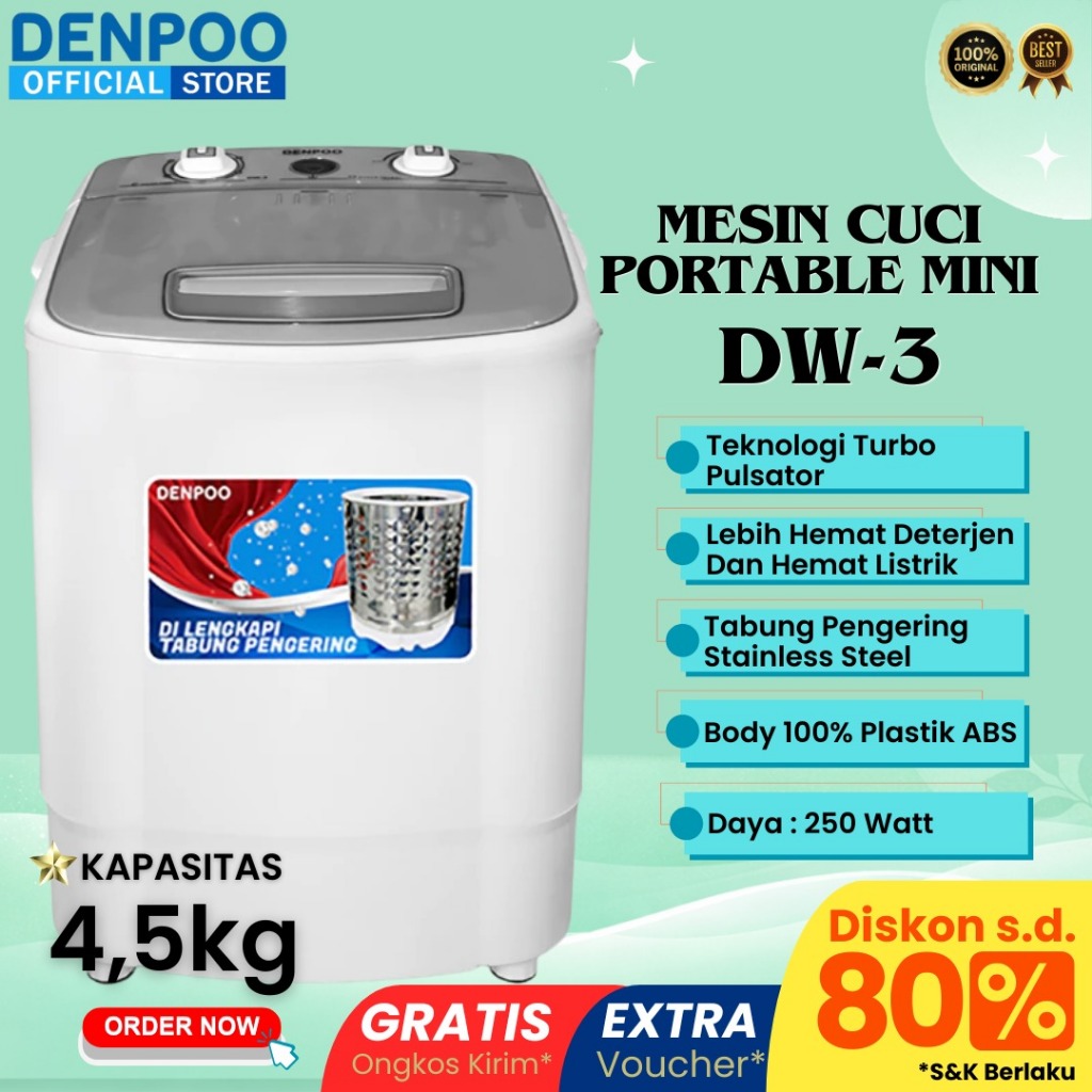 DENPOO MESIN CUCI MINI PORTABLE DW 3