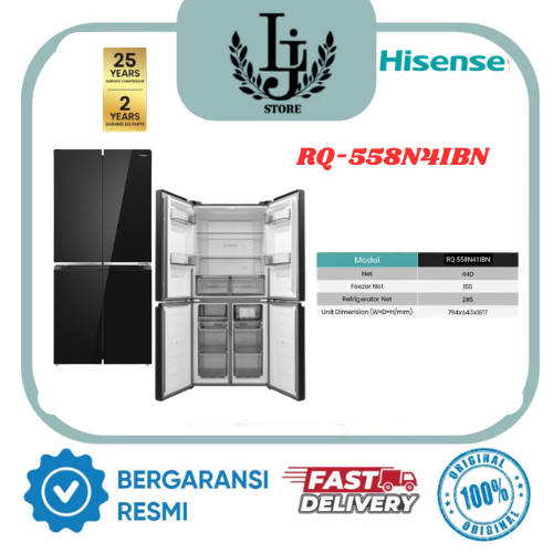 Kulkas Hisense 2 Pintu Side by Side RQ-558N4IBN Kulkas Hisense 2 Pintu Side 467 Liter By Side