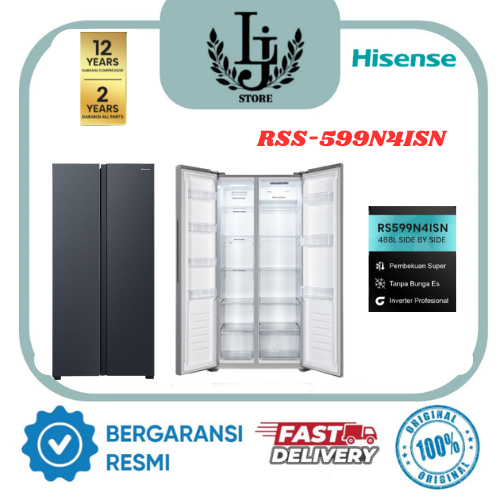 Kulkas Hisense 2 Pintu Side By Side RS599N4ISN Kulkas Side By Side Hisense 2 Pintu 468 Liter