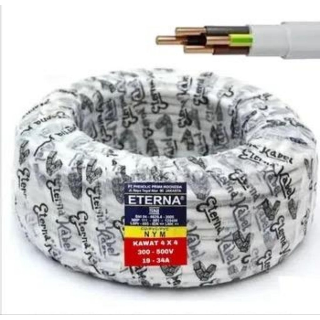 Kabel Listrik NYM Eterna 4x4mm 4 x 4 mm Per 1 Meter