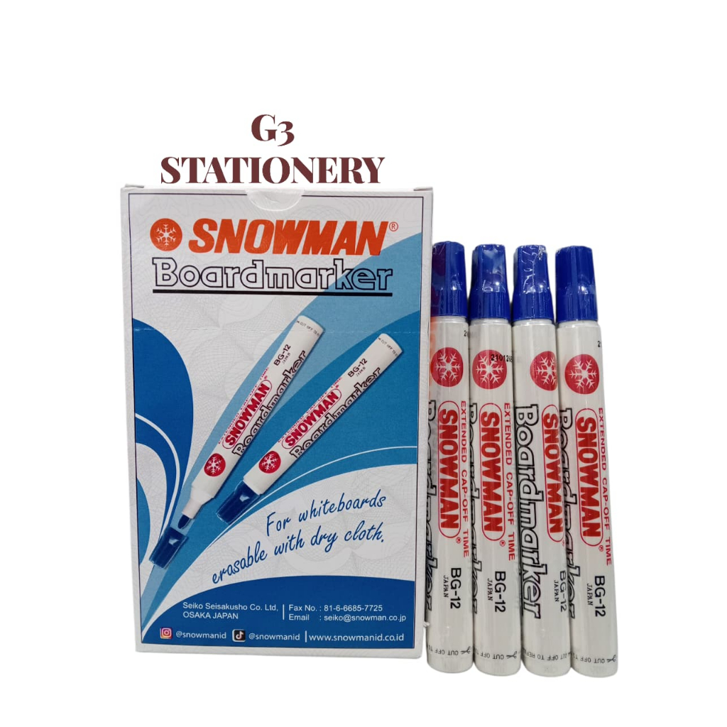 SPIDOL SNOWMAN WHITE BOARD BIRU