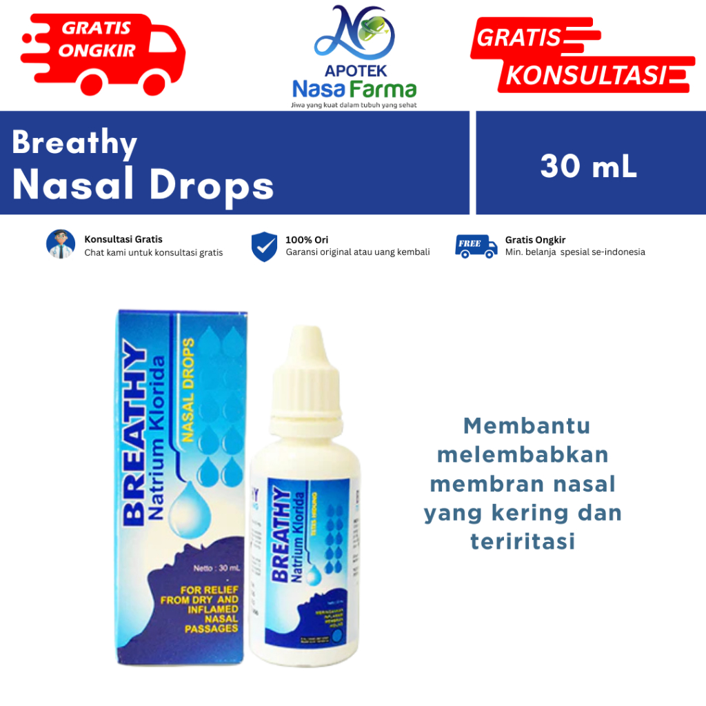 Breathy Nasal Drops Botol @30 mL - Obat Tetes Hidung Khusus Anak dan Bayi