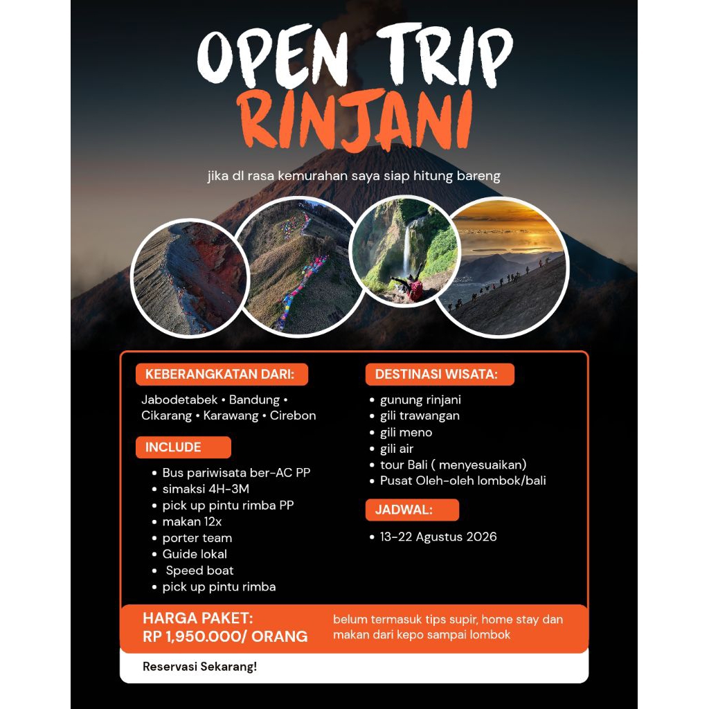 open trip rinjani promo termurah se Indonesia