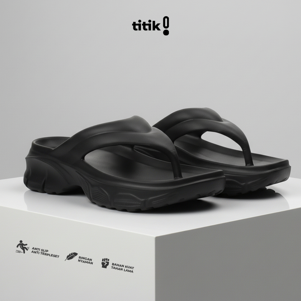 Titik - Sandal Wanita Jepit Wedges Empuk Sandal Cewek Tinggi Ringan Empuk Size 36-39 - Deline