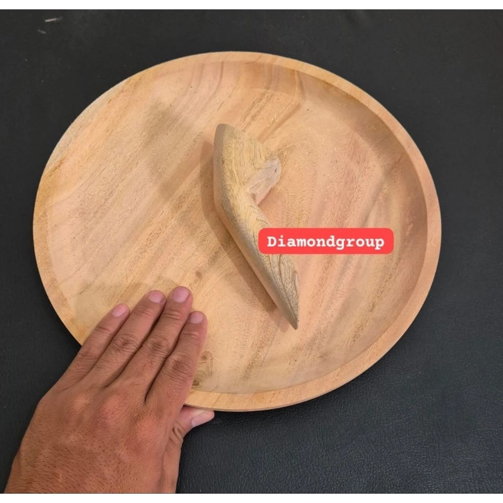 COBEK KAYU SIZE BESAR / COBEK KAYU MURAH SATU SET DENGAN ULEG SEDANG BARU SIZE 30 CM